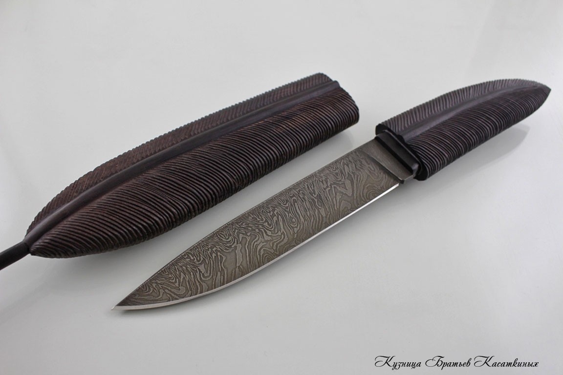 Knife "Zasapozhny". Damascus Steel. Hornbeam