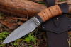 Нож "Клык" дамасская сталь, рукоять береста/венге.
